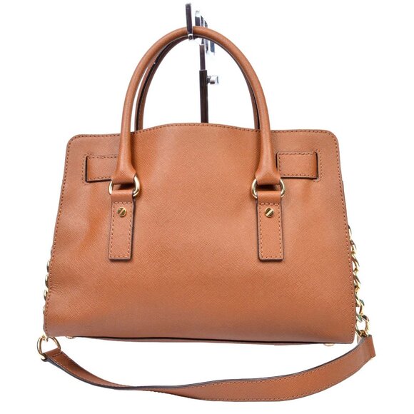 Michael Kors Brown Cross grain Leather Hamilton Satchel Handbag - Picture 11 of 16